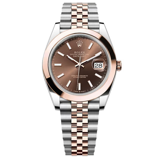 Rolex Datejust 41mm Chocolate Dial Jubilee Bracelet Two-Tone Watch 126301-0002