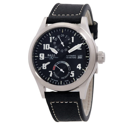 Ball Engineer Master II Voyager GM2126C-LJ-BK – Men's 40mm Swiss Automatic GMT Watch with Black Dial, Leather Strap & Limited Edition Design