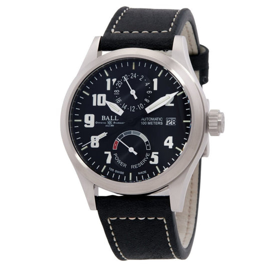 Ball Engineer Master II Voyager GM2126C-LJ-BK – Men's 40mm Swiss Automatic GMT Watch with Black Dial, Leather Strap & Limited Edition Design