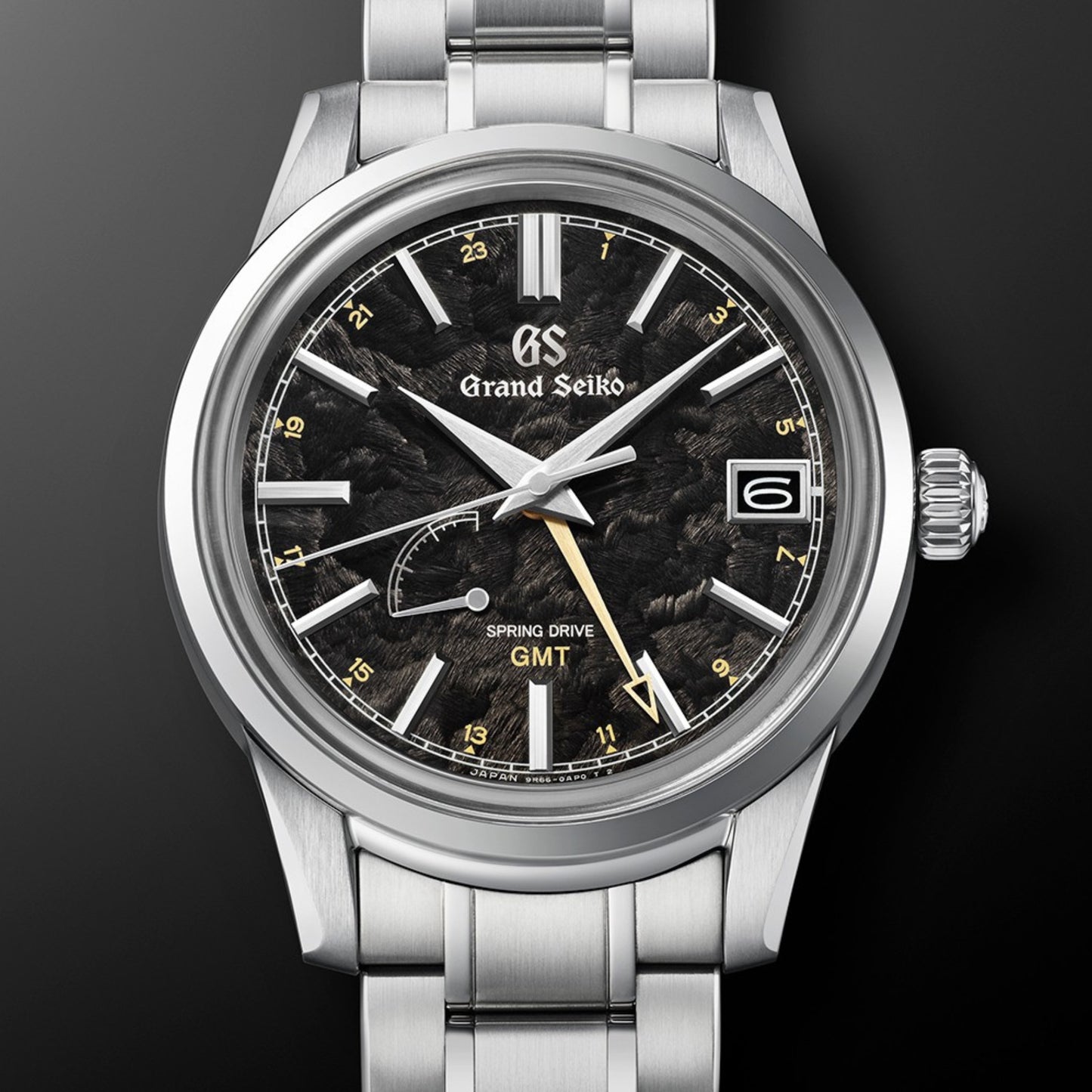 Grand Seiko Elegance 40mm Black Dial Stainless Steel GMT Power Reserve Automatic Watch SBGE271G