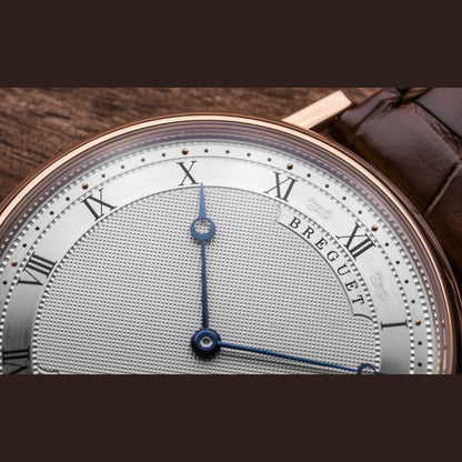 Breguet Classique 5157BR/11/9V6 Men’s 38mm Ultra-Thin Rose Gold Automatic Watch – Silver Dial, Brown Leather Strap