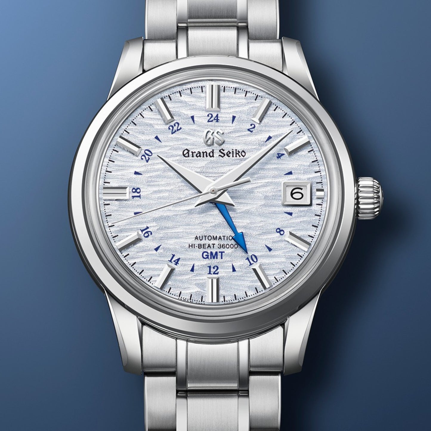 Grand Seiko Elegance 39mm Blue Dial Stainless Steel GMT Automatic Watch SBGJ249G