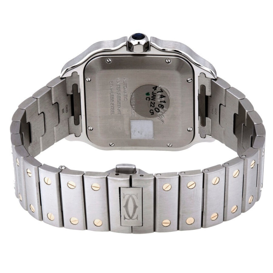 Cartier Santos W2SA0009 – 47mm Men’s Automatic Watch, Two-Tone Steel & 18kt Yellow Gold, Silver Dial