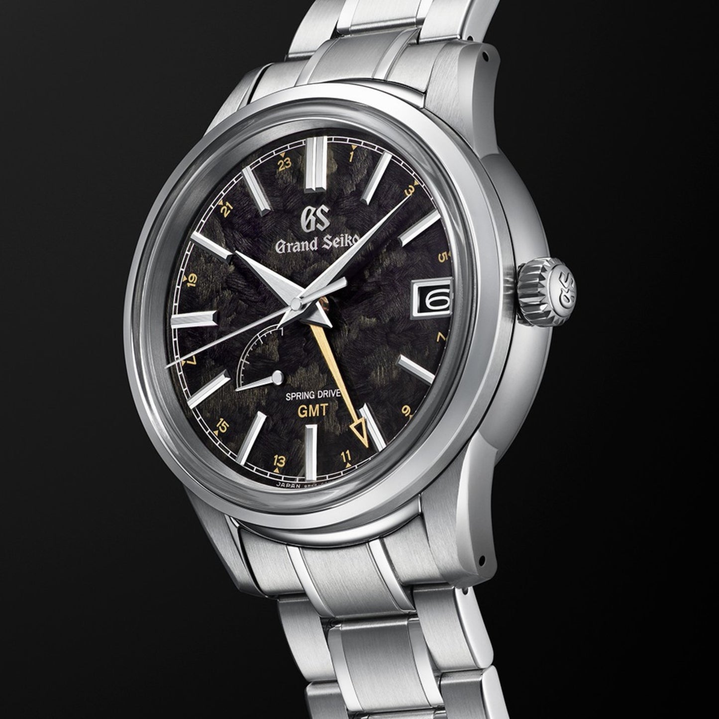 Grand Seiko Elegance 40mm Black Dial Stainless Steel GMT Power Reserve Automatic Watch SBGE271G