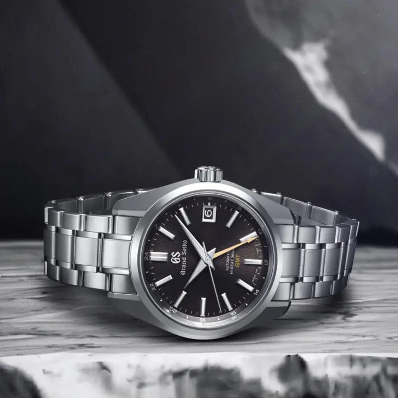 Grand Seiko Heritage SBGJ265G Hi-Beat GMT Black Dial Stainless Steel Men’s Watch