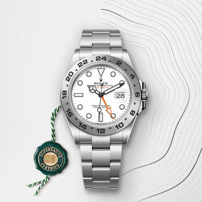 Rolex Explorer II 226570 White Dial 42mm Men’s Automatic Watch – Dual Time Luxury Stainless Steel GMT