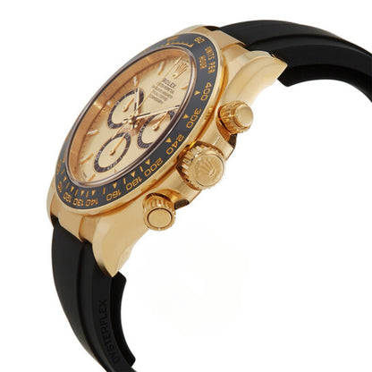 Rolex Daytona Gold Dial Black Cerachrom Bezel Yellow Gold Rubber Strap Watch 126518LN-0010