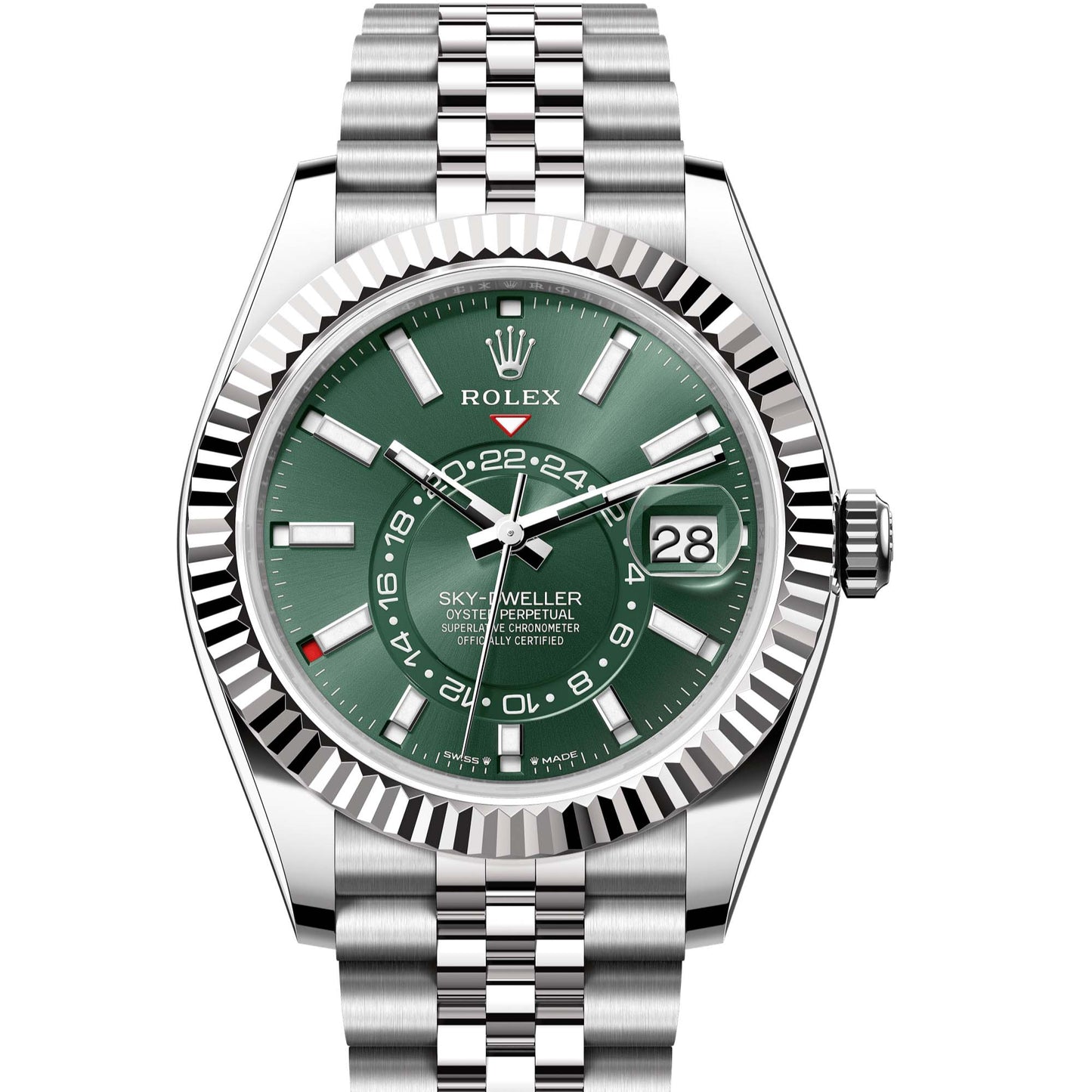 Rolex Sky-Dweller 42mm Green Dial Stainless Steel & 18kt White Gold Men's Watch M336934-0002