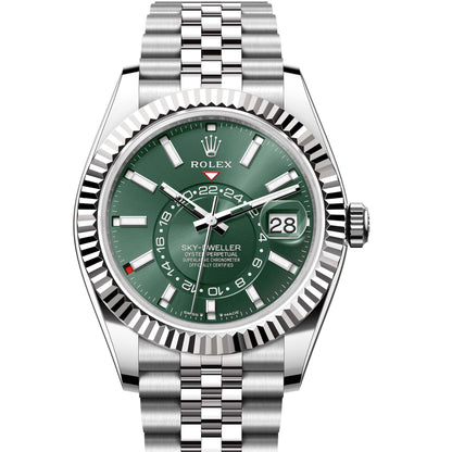 Rolex Sky-Dweller 42mm Green Dial Stainless Steel & 18kt White Gold Men's Watch M336934-0002