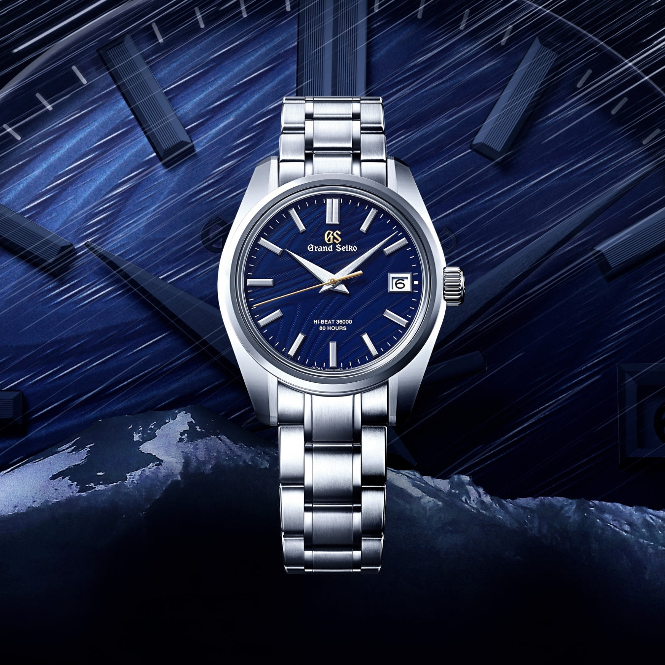 Grand Seiko Heritage 40mm Blue Dial Stainless Steel Automatic Watch with Silver Bracelet SLGH009
