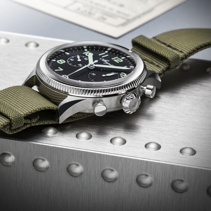 Breguet Type 20 2057ST/92/3WU Men’s 42mm Chronograph Watch – Stainless Steel, Black Dial, Calibre 7281, Leather Strap