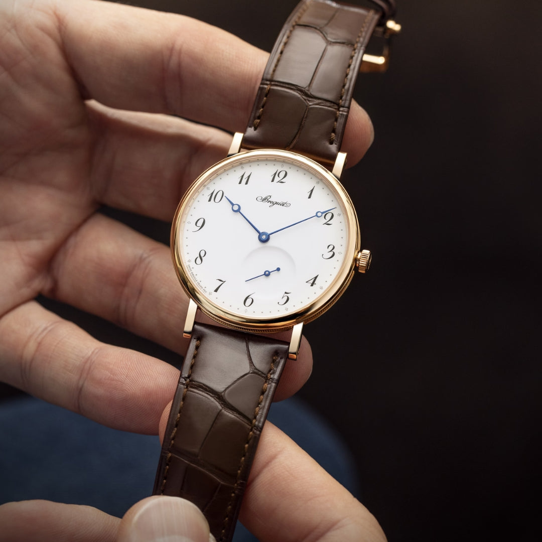 Breguet Classique 7147BR/29/9WU Men’s 40mm Automatic Watch – 18kt Rose Gold, White Dial, Brown Leather Strap, Calibre 502.3 SD