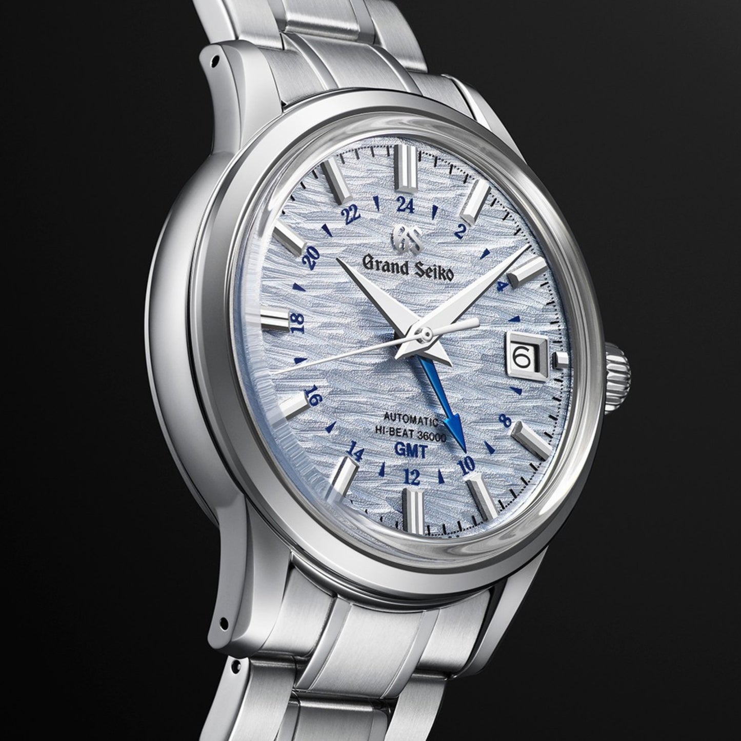 Grand Seiko Elegance 39mm Blue Dial Stainless Steel GMT Automatic Watch SBGJ249G