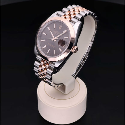 Rolex Datejust 41mm Chocolate Dial Jubilee Bracelet Two-Tone Watch 126301-0002