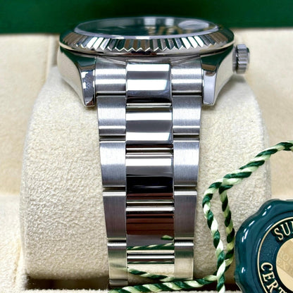 Rolex Sky-Dweller 42mm Black Dial White Gold Fluted Bezel Watch 326934BKSO