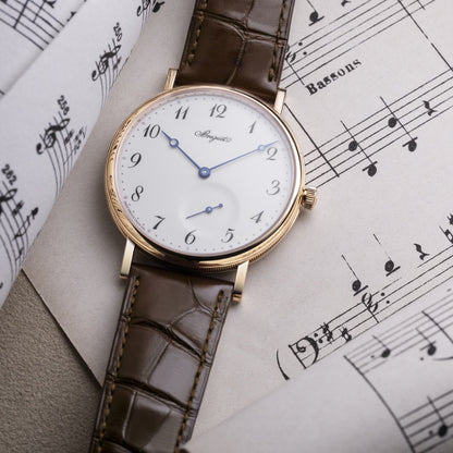 Breguet Classique 7147BR/29/9WU Men’s 40mm Automatic Watch – 18kt Rose Gold, White Dial, Brown Leather Strap, Calibre 502.3 SD