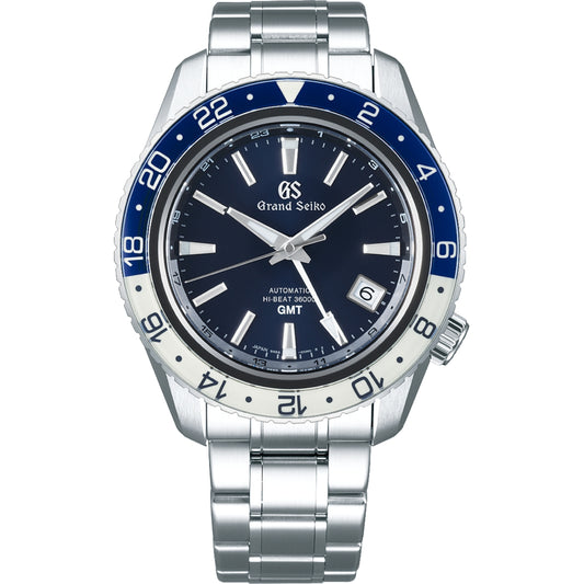 Grand Seiko Sport SBGJ237G Blue Dial Stainless Steel GMT Automatic Watch 44mm
