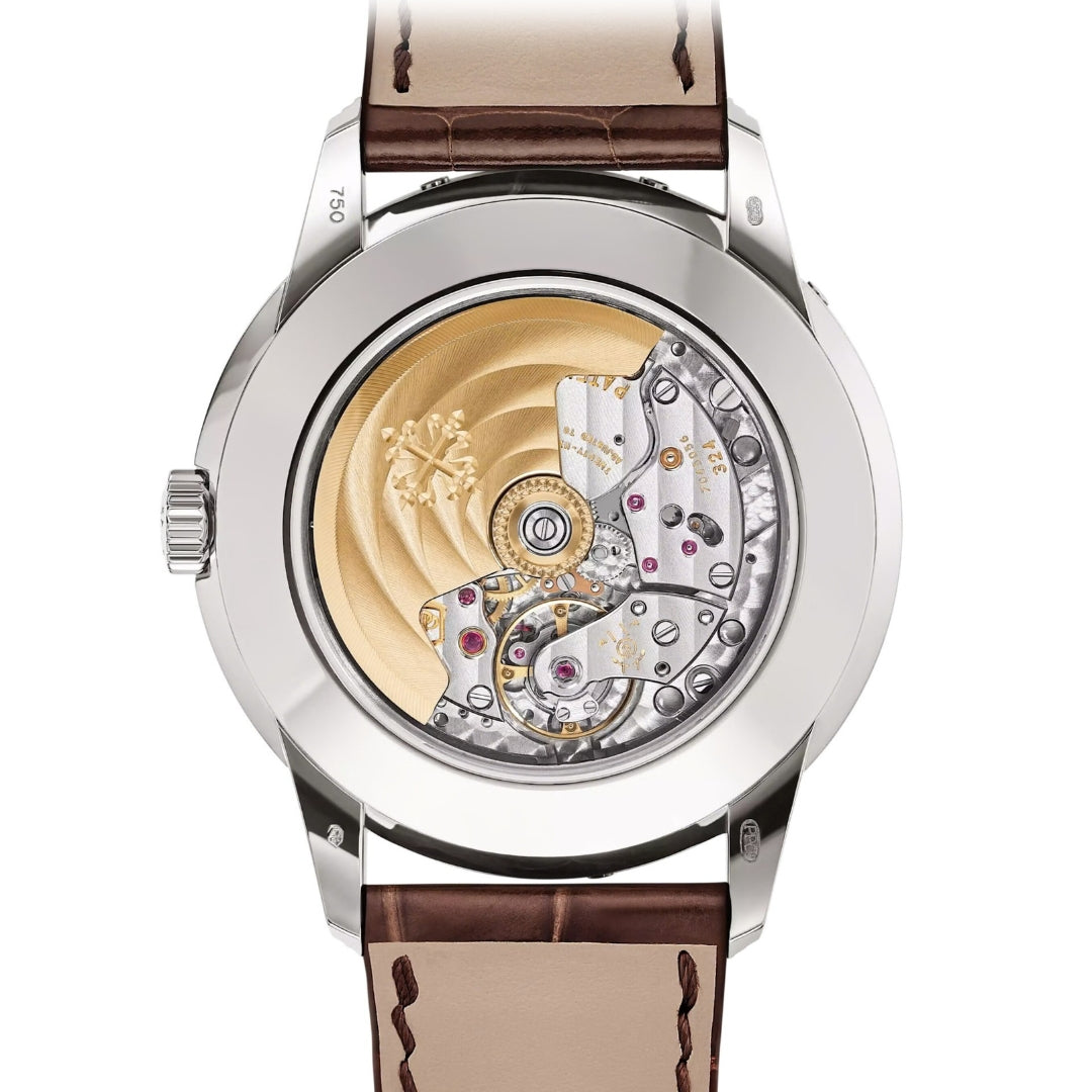 Patek Philippe Grand Complications 40mm Rose-Gilt Dial 18kt White Gold & Chocolate Brown Leather Watch 5320G-011