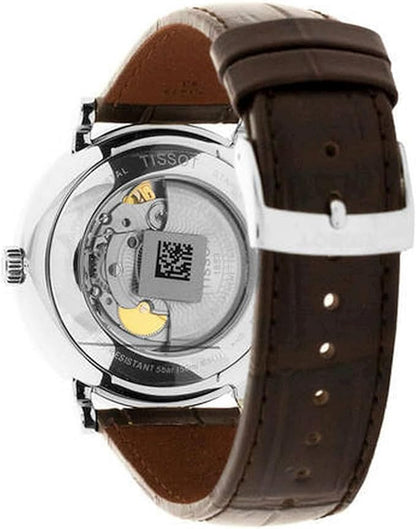 Tissot Carson Premium 40mm Silver Dial Automatic Watch with Brown Leather Strap T122.407.16.031.00