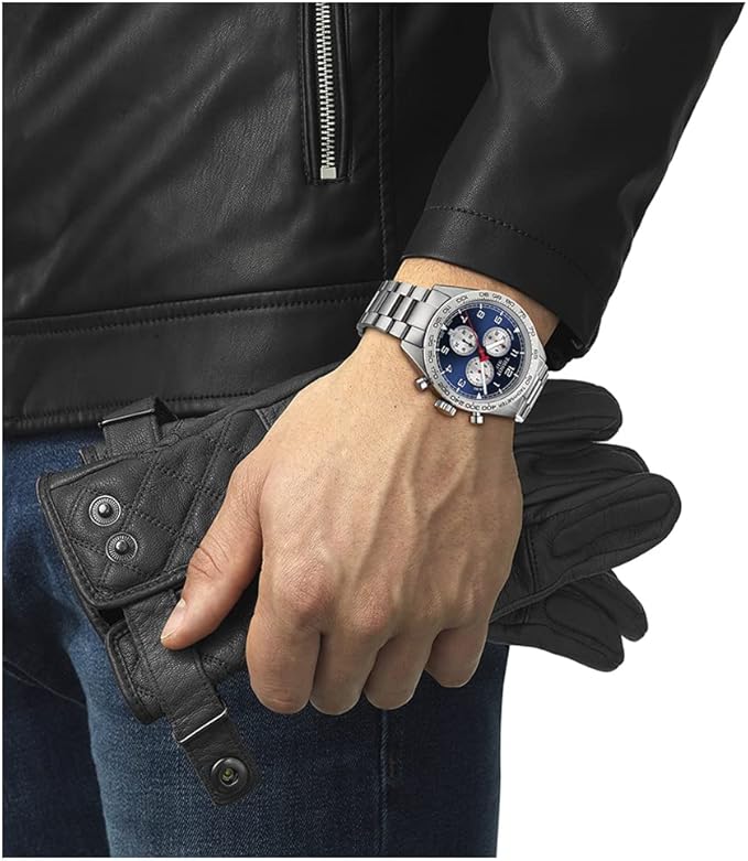 Tissot T-Sport Chronograph Quartz Blue Dial 45mm 316L Stainless Steel Tachymeter Bezel Men's Watch T131.617.11.042.00