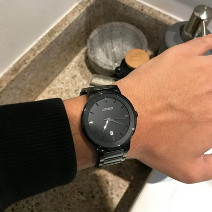 Citizen Quartz Black Dial Black-Plated Men’s Watch BI5017-50E – 40mm Stainless Steel Case, Black Ion-Plated Bracelet, Date Display, 50M Water Resistance | Luxero Exclusive