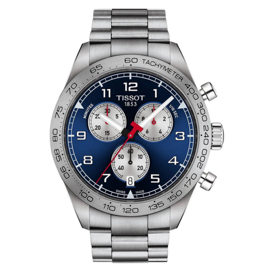 Tissot T-Sport Chronograph Quartz Blue Dial 45mm 316L Stainless Steel Tachymeter Bezel Men's Watch T131.617.11.042.00