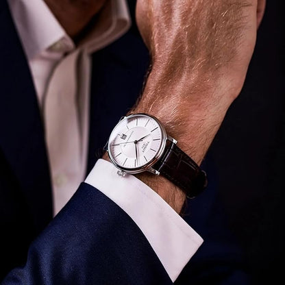 Tissot Carson Premium 40mm Silver Dial Automatic Watch with Brown Leather Strap T122.407.16.031.00