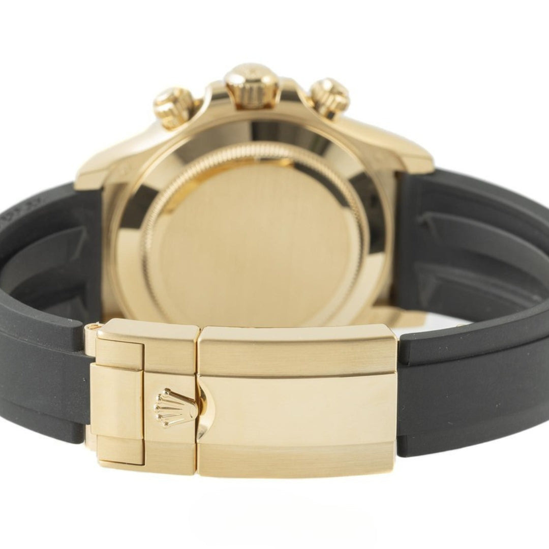 Rolex Cosmograph Daytona 40mm Champagne Dial 18kt Yellow Gold & Black Rubber Watch 116518LN