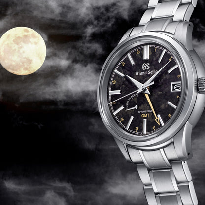 Grand Seiko Elegance 40mm Black Dial Stainless Steel GMT Power Reserve Automatic Watch SBGE271G