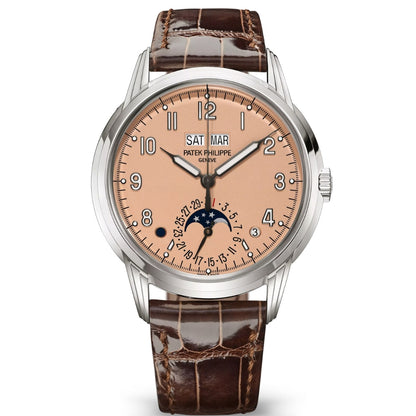 Patek Philippe Grand Complications 40mm Rose-Gilt Dial 18kt White Gold & Chocolate Brown Leather Watch 5320G-011