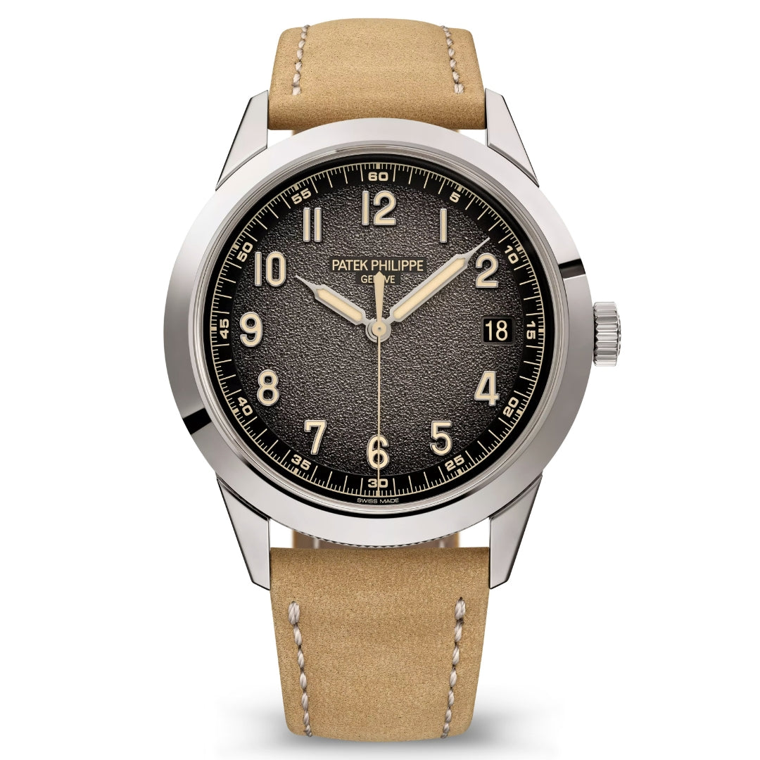 Patek Philippe Calatrava Textured Charcoal Gray Dial 18kt White Gold Men’s Watch 5226G-001 | Luxero