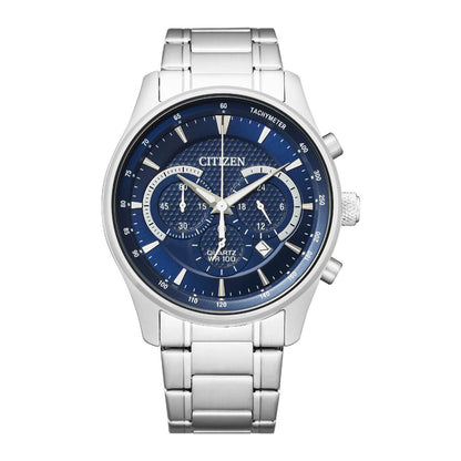 Citizen Chronograph Blue Dial Stainless Steel Men’s Watch AN8190-51L – 42mm, Caliber 0520 Quartz, Tachymeter, 3-Subdial Chronograph, 100M Water Resistance