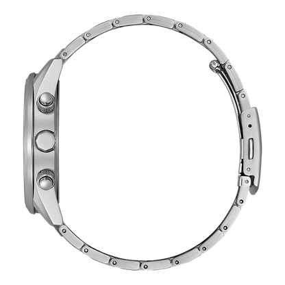 Citizen Eco-Drive AT8260-85L – Men's Atomic Timekeeping Chronograph with Blue Dial & Stainless Steel Bracelet