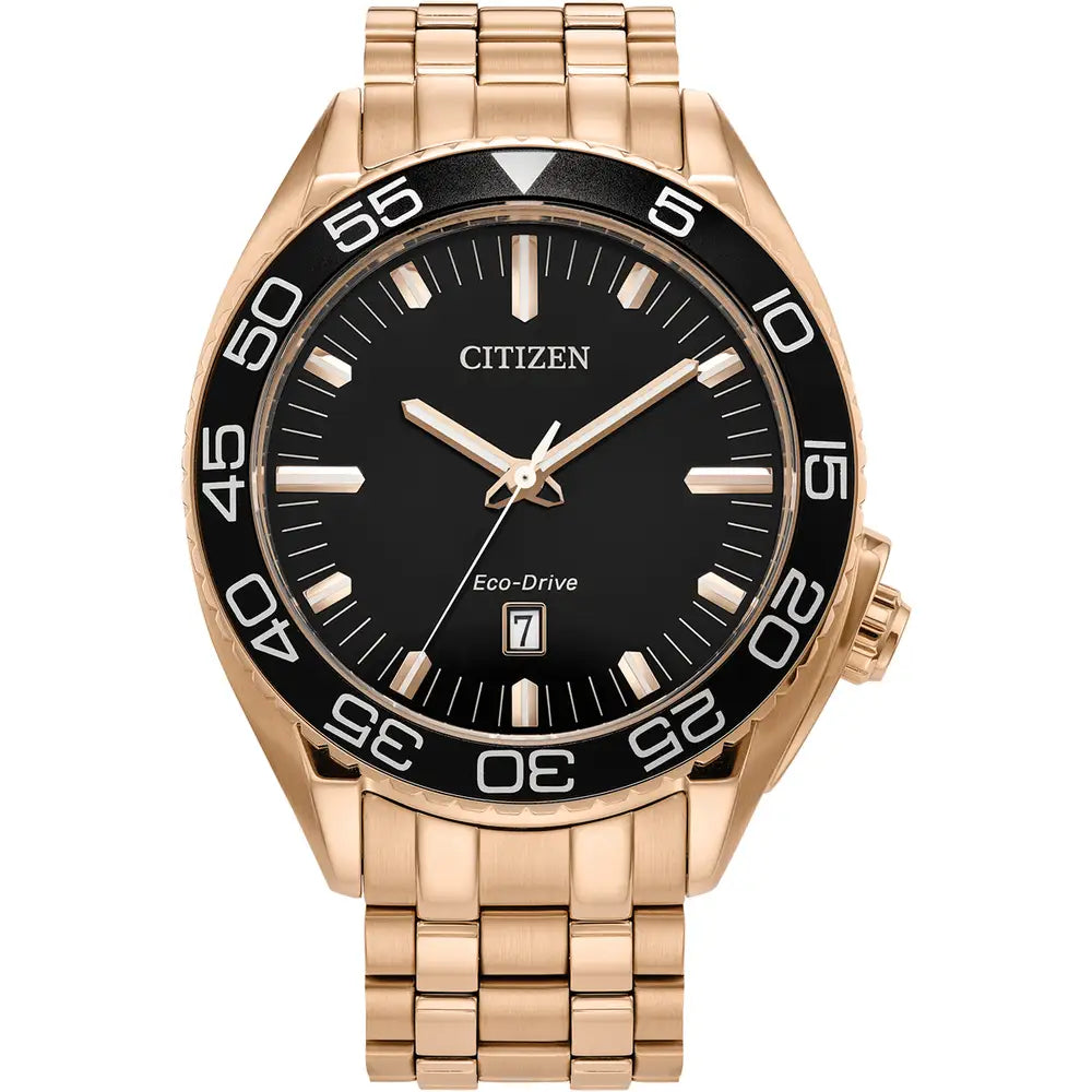 Citizen Carson AW1773-55E Men's Eco-Drive Watch – Sporty & Elegant Rose Gold-Tone Design