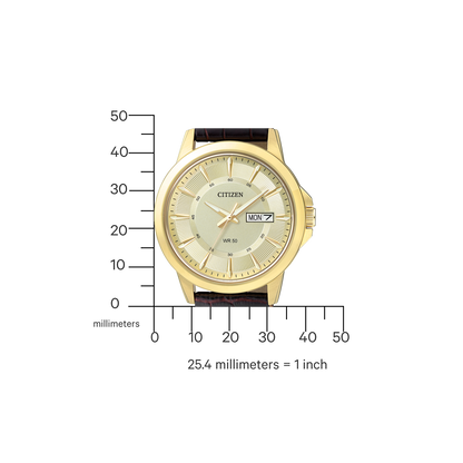 Citizen BF2013-56P — Men's Elegant Gold-Tone Quartz Watch with Champagne Dial