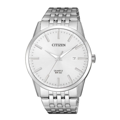 Citizen Quartz Silver Dial Men’s Watch BI5000-87A – 39mm Stainless Steel Case & Bracelet, Date Display, 50M Water Resistance | Luxero Exclusive