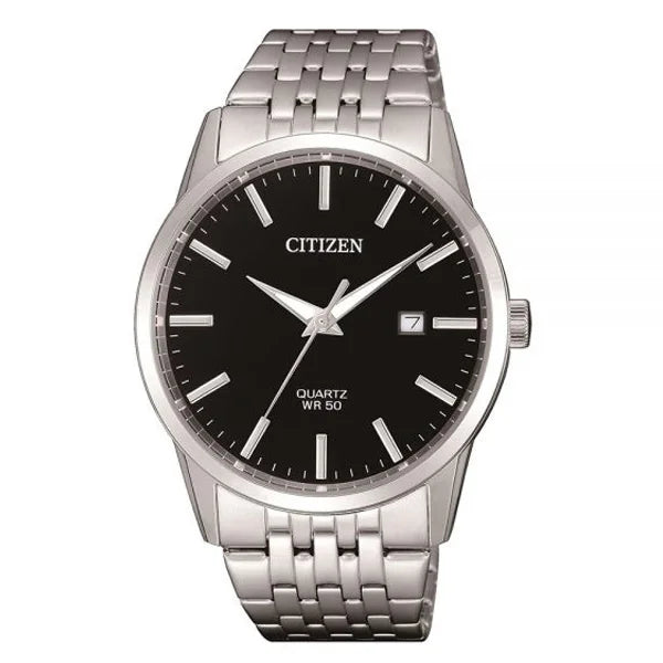 Citizen Quartz Black Dial Stainless Steel Men’s Watch BI5000-87E – 39mm, Caliber G111, Date Display, 50M Water Resistance