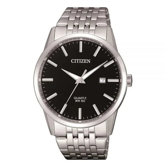 Citizen Quartz Black Dial Stainless Steel Men’s Watch BI5000-87E – 39mm, Caliber G111, Date Display, 50M Water Resistance