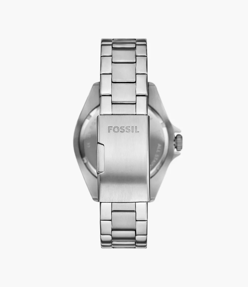 Fossil Dalton Quartz Men’s Watch BQ2896 – 42mm Black Dial, Red Bezel, Silver-Tone Stainless Steel Bracelet, 50M Water Resistance