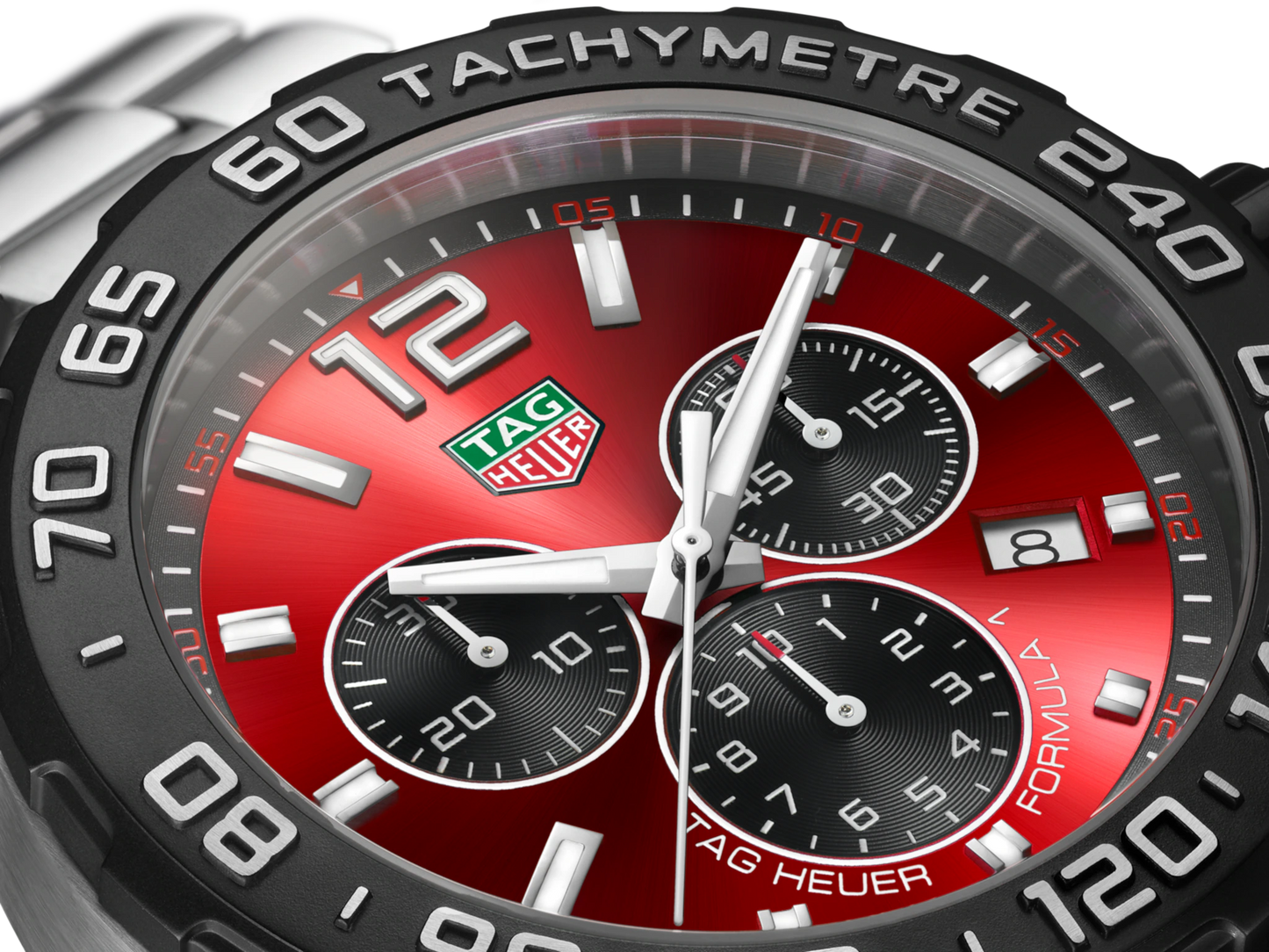 Tag Heuer Formula 1 CAZ101AN.BA0842 Men’s 43mm Quartz Chronograph Watch – Red Dial, Stainless Steel Bracelet, 200M Water Resistance