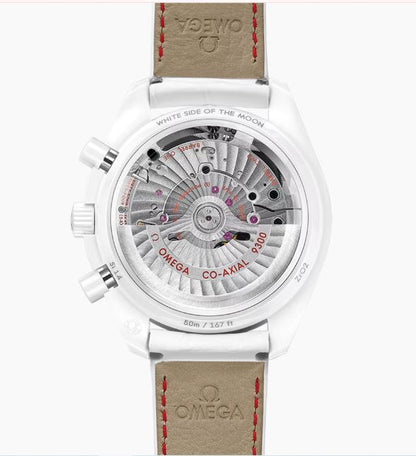 Omega Co-Axial 9300 Movement Display Back of White Side of the Moon