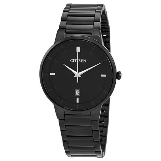 Citizen Quartz Black Dial Black-Plated Men’s Watch BI5017-50E – 40mm Stainless Steel Case, Black Ion-Plated Bracelet, Date Display, 50M Water Resistance | Luxero Exclusive