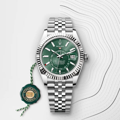 Rolex Sky-Dweller 42mm Green Dial Stainless Steel & 18kt White Gold Men's Watch M336934-0002