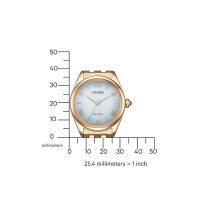 Citizen L EM1143-81X Women's Eco-Drive Watch – Elegant Rose Gold-Tone with Light Green Dial