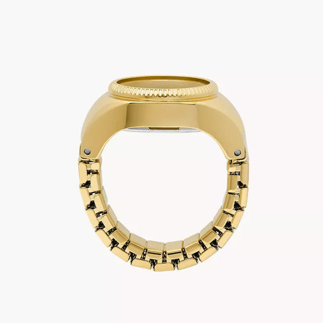 Fossil Watch Ring Quartz Green Dial Ladies Watch ES5308 – Yellow Gold-tone Stainless Steel