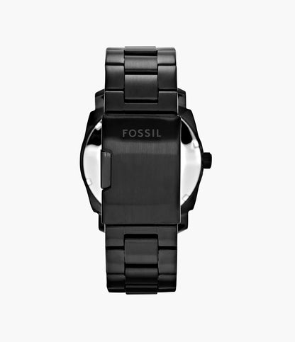 Fossil Machine Quartz Men’s Watch FS4775 – 42mm Black-Plated Stainless Steel Case & Bracelet, Black Dial, Date Display, 50M Water Resistance