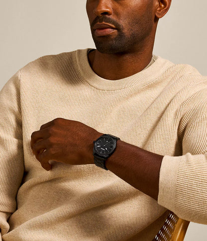 Fossil Machine Quartz Men’s Watch FS4775 – 42mm Black-Plated Stainless Steel Case & Bracelet, Black Dial, Date Display, 50M Water Resistance