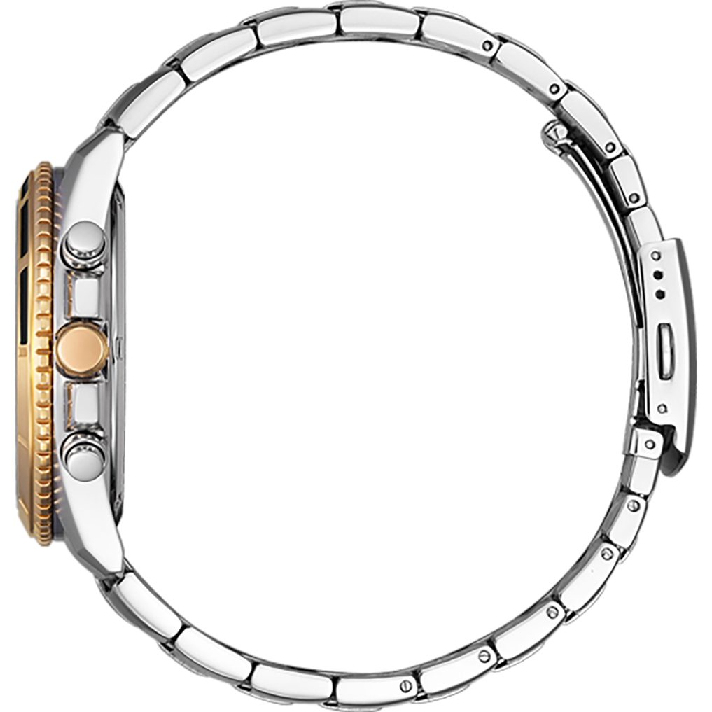 Citizen AN8204-59H Chronograph Quartz Grey Dial Two-Tone Stainless Steel Men’s Watch – 46.4mm, Rose Gold IP Bezel, Caliber 0520, 100M Water Resistant