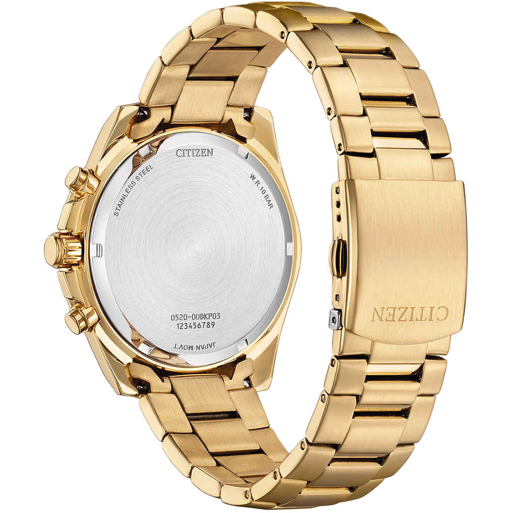 Citizen Quartz AN8233-51E – Men's Sport Chronograph Watch, 44mm Rose Gold-Tone Stainless Steel with Black Dial