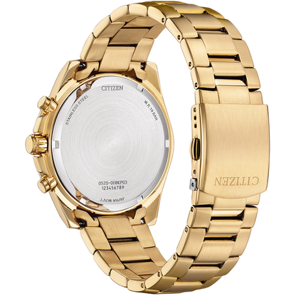 Citizen Quartz AN8233-51E – Men's Sport Chronograph Watch, 44mm Rose Gold-Tone Stainless Steel with Black Dial